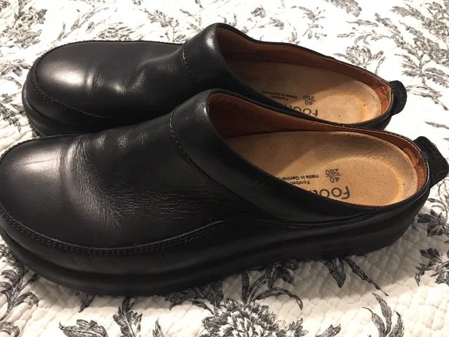 BIRKENSTOCK FOOTPRINTS BLACK ASHBY Clogs Slides Flats Sz 9  display picture 2