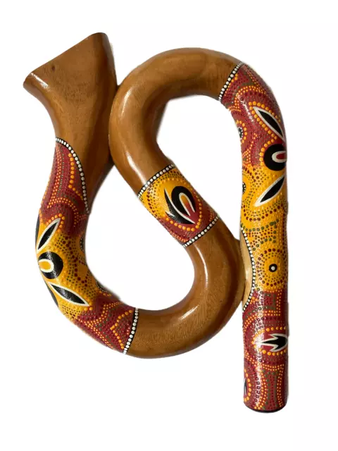 Hand Made Folded Didgeridoo Travel World Music Aboriginal Dot Pattern Design