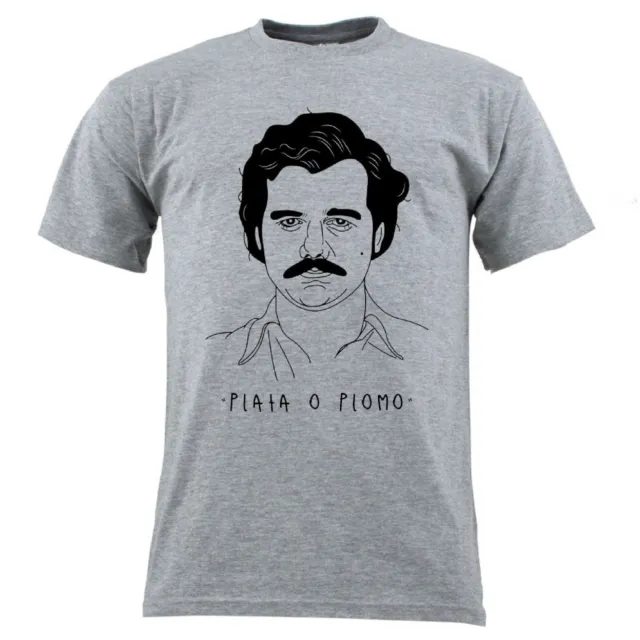 Tshirt  T Shirt Uomo No Happiness Narcos Serie Tv Plomo O Plata Pablo Escobar