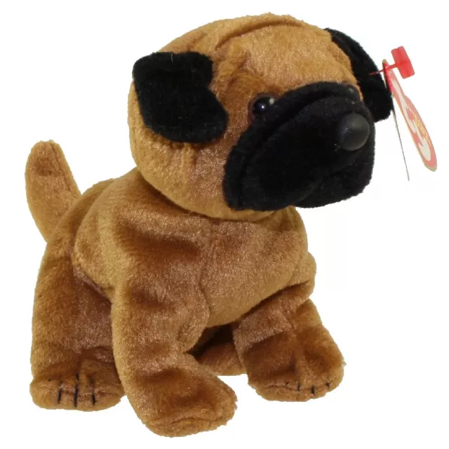 Ty Beanie Baby-ROOTBEER THE PUG  DOG 6" NEW MWMT's