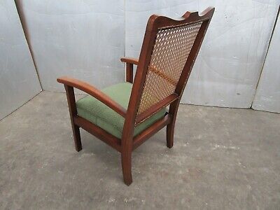 Antique Victorian Caned Backed And Cushioned Seating Chair 6