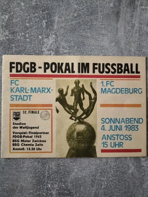 PROGRAMMHEFT FC KARL-MARX-STADT - 1. FC Magdeburg FDGB-Pokal Finale 1983 EUR 2,11 - DE
