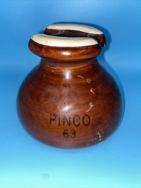 Vintage PINCO 63 Porcelain Insulator - Porcelain Insulator Corp. - Lima, NY RARE