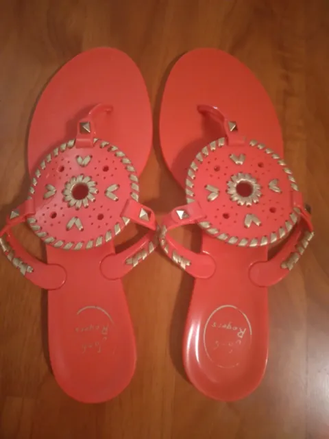 Jack Rogers Coral Jelly Sandals 9
