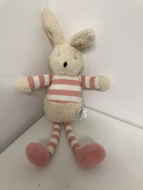 LITTLE JELLYCAT PINK Striped Bredita Bunny Rabbit Chime Rattle ...