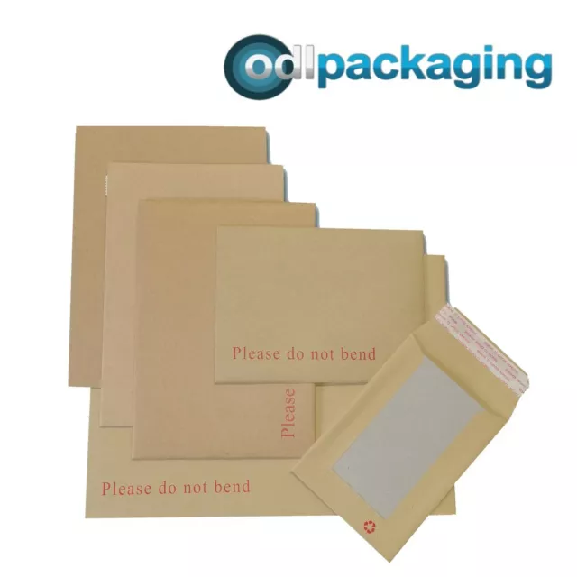 Hard Board Backed Envelopes 'Please Do Not Bend' Manilla Brown│Strong & Rigid
