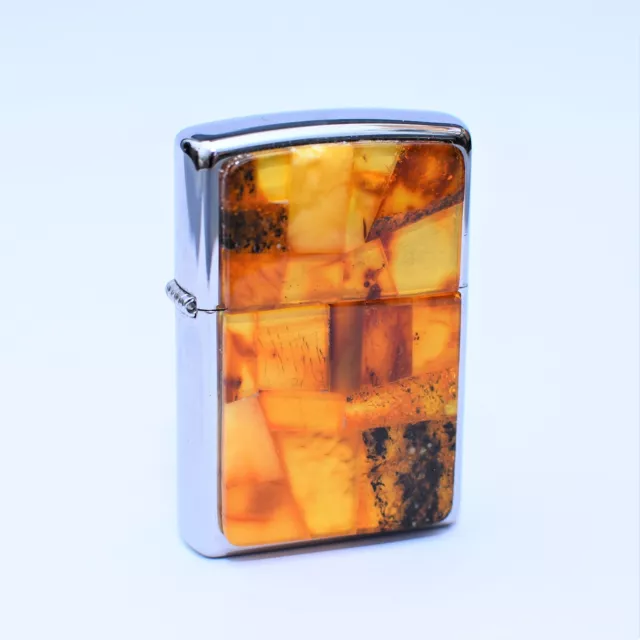 Petrol Lighter Zippo Amber Custom Made 2014 April