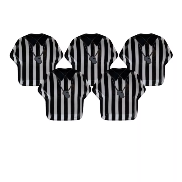 Lot of 5 Amscan Football Referee Shirt Plastic Tray Bowl Party 12" x 12"