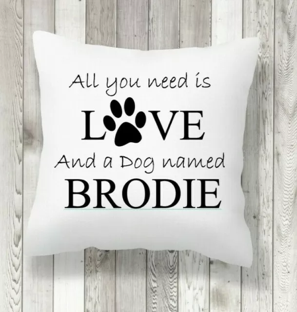 Personalised All You Need Is Love and a Dog.. or Cat Named Cushion Cover 40x40cm