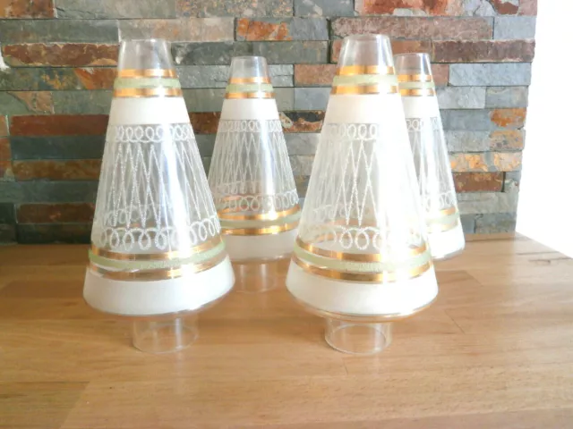 Lot de 4 globes tulipes pour lustre applique lampe