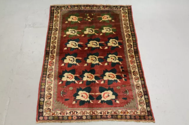 Ancien tapis traditionnel laine orientale Qashqui fait main 189 cm x 121 cm
