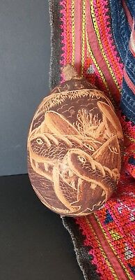 Old Australian Aboriginal Carved Kimberley’s Boab Nut …beautiful signed...