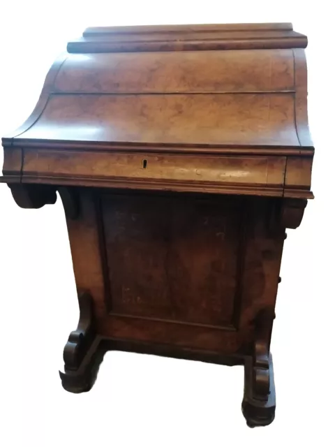 Antique Davenport Piano DESK BURR WALNUT