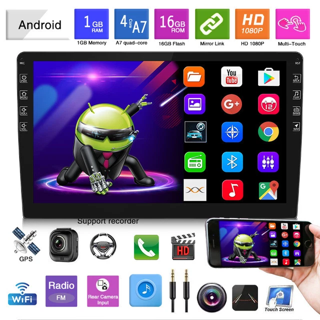 9" 2Din Android 9.1 Car Stereo GPS Navigation WiFi MP5 Player Quad Core FM Radio