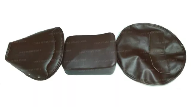 Front & Rear Seat With Stepney Cover Set For Vespa Vbb Super Px Rally Brown