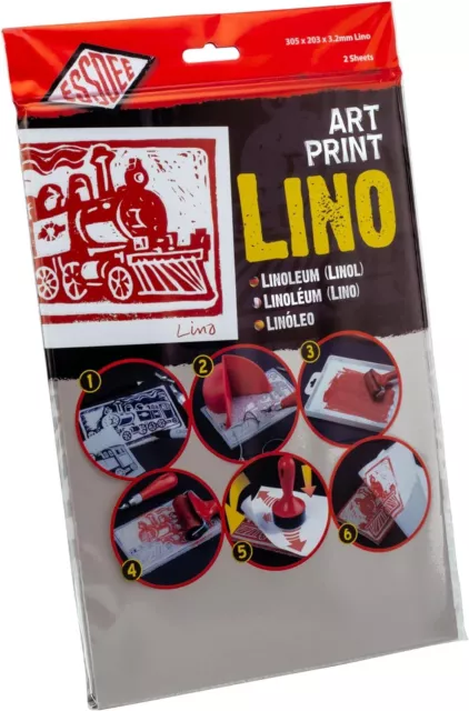 2x ESSDEE Kunstdruck Linoleum 305 x 203 x 3,2mm Mehrfarbig NEU OVP