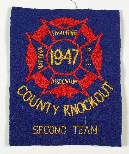 Patch Small Bore Rifle Association – 2e Knockout 1947 – Insigne Vintage Tissu – UK