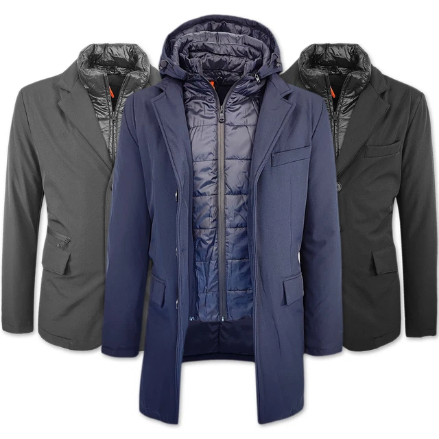 Giubbotto Uomo Invernale Cappotto Casual Con Cappuccio Giacca Elegante VEQUE