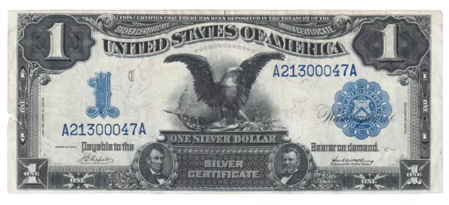 1899 $1 Black Eagle Silver Certificate.  VF/margin tear.  Y00012191