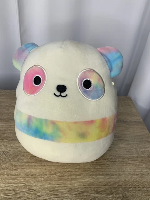 Pearson the Tie Dye Rainbow Panda Squishmallow 8" Gently Used