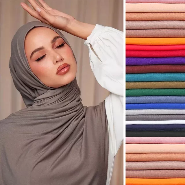 JERSEY SCARF Shawl Wrap Hijab Stretchy Big Large Plain Maxi Many Colours