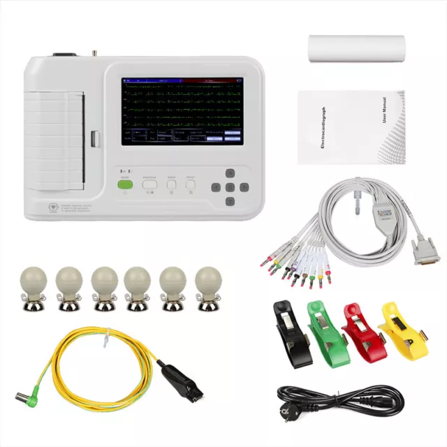 Nouveau ECG600G tounch Screen numérique 3/6 canaux ECG machine 12 dérivations 3