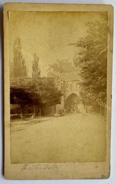 orig. CDV Foto Neubrandenburg Friedländer Tor um 1860