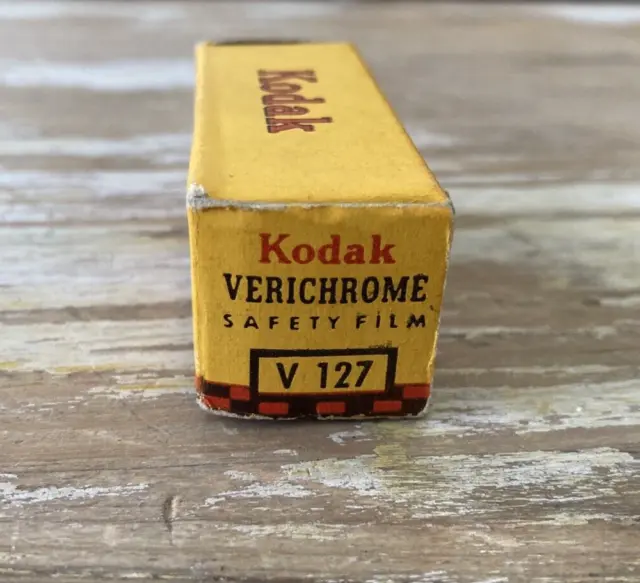 Vintage unexposed photography Kodak Verichrome safety film in box V127 exp 1954 2