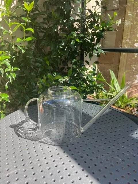 Six decorative glass watering cans from H&M, in as-new condition