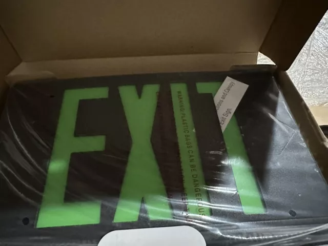 ⚡️Exitronix GVEX-U-BP-WB-BL VEX Series LED Exit Sign Black/Green