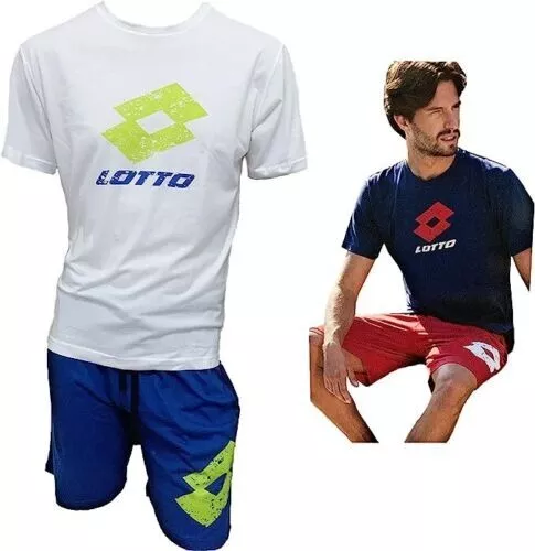 Completo Sportivo Uomo  Lotto Corto 100% Cotone Fuori Acqua Pigiama Tuta