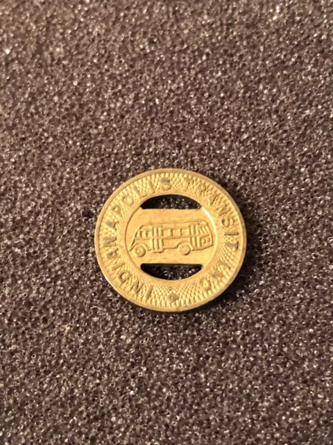 Vintage Indianapolis Indiana Transit Incorporated Transit Token City Bus Token