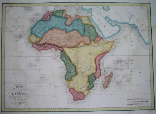 1838 Original Map Africa Kenya Rhodesia Uganda Tunisia Morocco Nigeria Congo