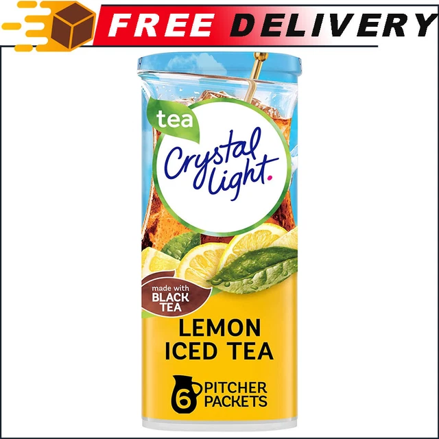 CRYSTAL LIGHT SUGARFREE Lemon Iced Tea Powdered Drink Mix 6 Ct Pitcher
