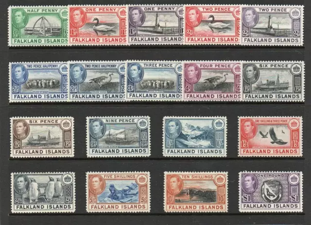 Falkland Islands - 1938 - Kg Vi - Complete Set - Very Good Mint - Cat. £700.00
