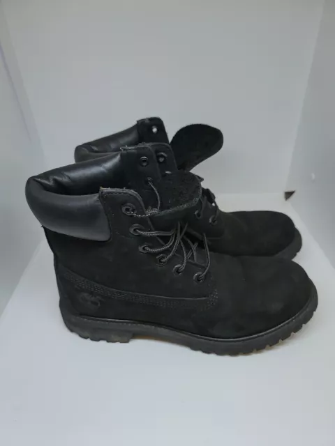 Timberland 6 Inch Premium Black Women's Waterproof Lace Up Boots 8658A