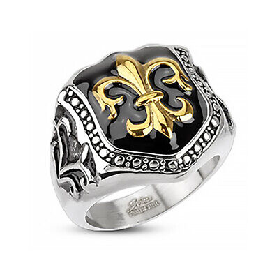 316L Edelstahl Ring Freimaurer Master Masonic Siegel Bund Zirkel schwarz gold 