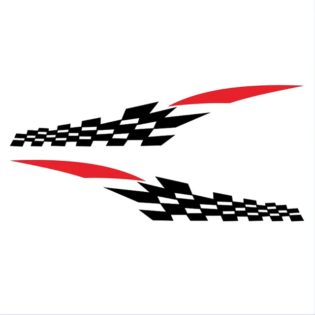 2PCS Car Door Side Lattice Vinyl Film Stickers For Racing Auto Body Decor Decal