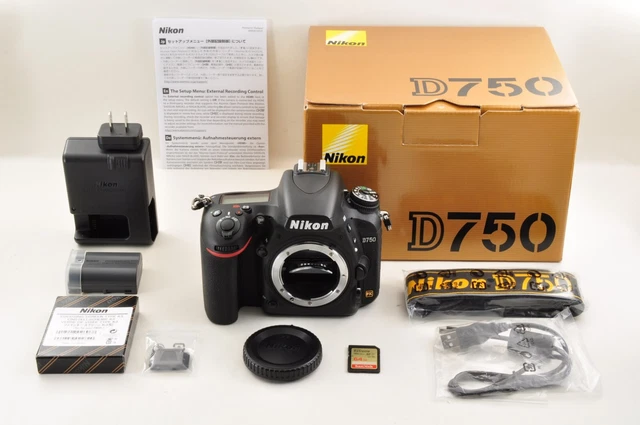 Nikon D750 24.3MP Digital SLR DSLR Camera SC3210 w/Box,K3 Screen Mint Japan#1961