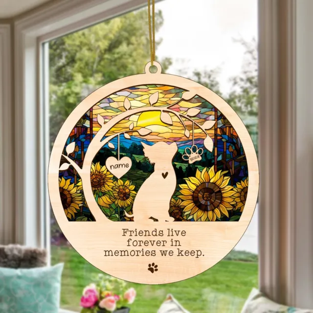 Personalized Chihuahua Dog Memorial Suncatcher Christmas Ornament with Name Date