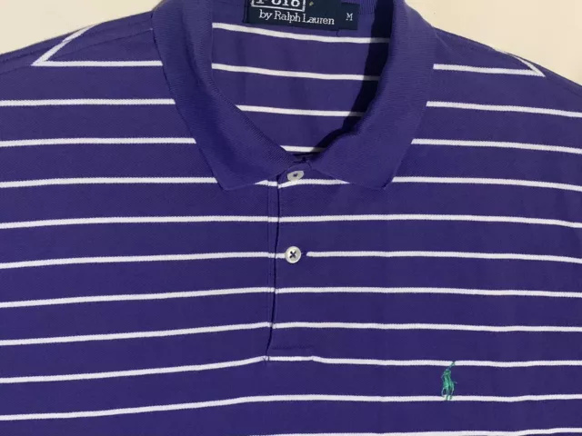 Polo By Ralph Lauren RL / Striped Mesh Polo Shirt / Collector Pony / Violet M