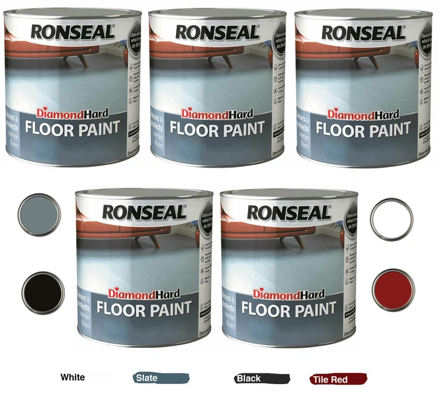 RONSEAL DIAMOND HARD Floor Paint All Colours 2.5L & 750ML Wood Concrete