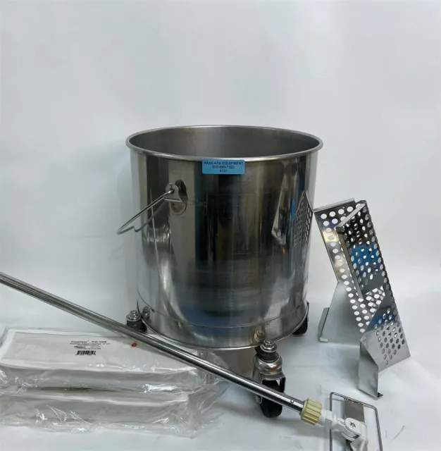Micronova Stainless Steel Cleanroom Bucket, Mop Handle, Foam Head Lot (8321)I