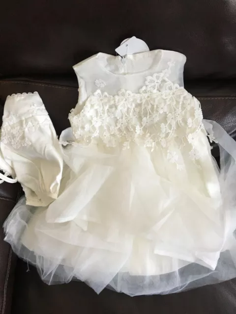 Robe blanche bébé fille robe de baptême robe d'anniversaire robe de baptême 24 mois