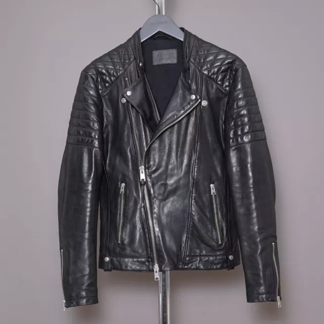 ALL SAINTS LEATHER Jacket EXTRA SMALL Mens Black MILO Biker Bomber Celebrity XS 259.99 PicClick UK