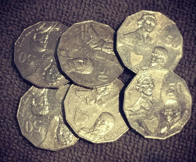 1998 Bass & Flinders Explorers Australia 50c Coin Circulated LOT PSF