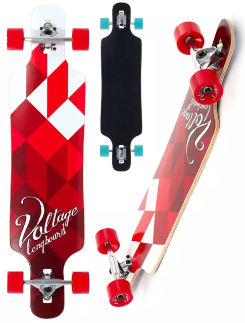 Longboard Mindless Voltage DT Drop Through Rot-weiß  Neu  Skateboard