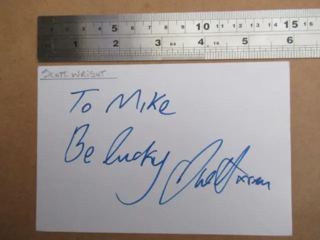 Scott Wright Actor  Autograph (File WTD2)