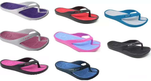 New Ladies Toe Post Flip Flops Womens Summer Pool Beach Flat Sandal UK Size 3-8