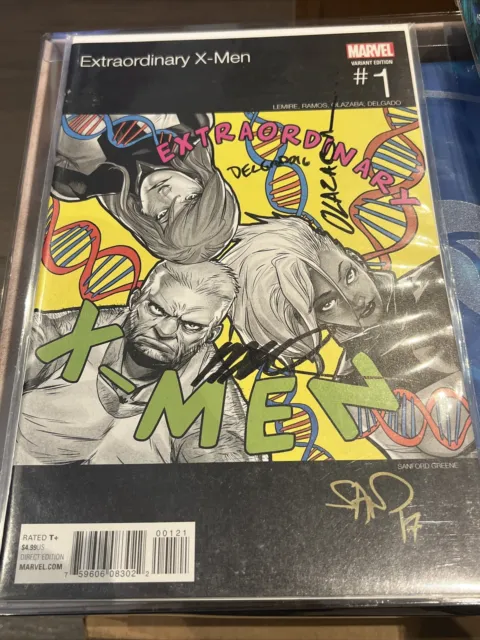 Extraordinary X-Men #1 Marvel Hip Hop Variant Ramos,Greene,Delgado Signed 2016